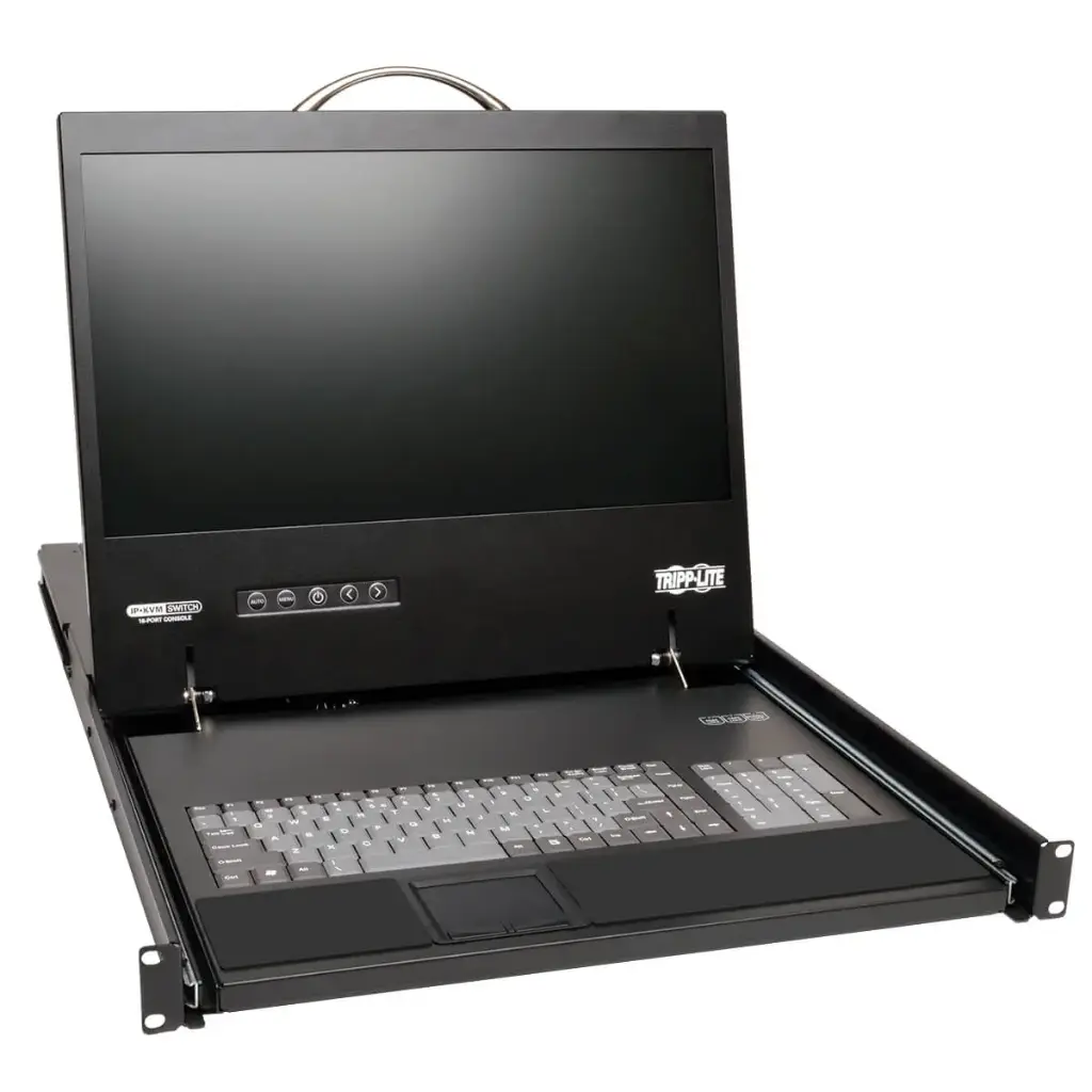 NetCommander 8-Port Cat5 KVM over IP Switch - 19 in. LCD, 1 Remote + 1 Local User, 1U Rack-Mount, TAA